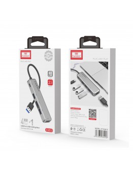 USB хъб Earldom ET-HUB12, USB 2.0, 5 Порта, Сив - 12069