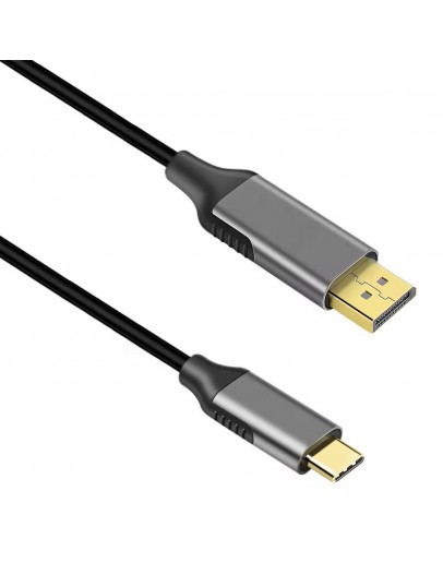 Кабел DeTech, Type-C, Thumderbolt-3 – DP, 1.8m, 4K, 60Hz, Черен - 18397
