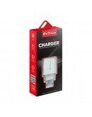 Мрежово зарядно устройство DeTech DE-58i, 5V/2.4A, 220V, 2 x USB, С кабел Lightning, 1.0m, Бял - 40540