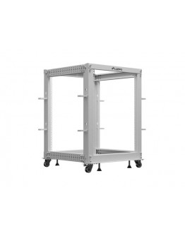 Lanberg open rack 19 15U 600x600-1100 adjustable, 