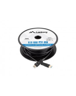 Lanberg HDMI M/M v2.1 cable 100m optical black aoc