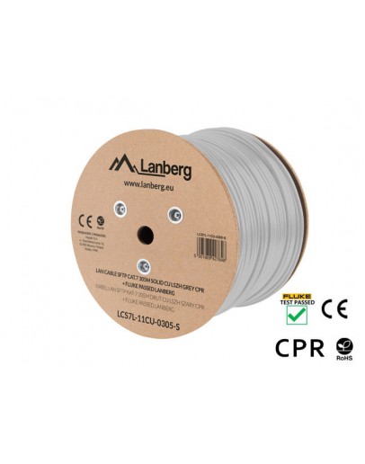 Lanberg LAN cable CAT.7 sftp 305m solid cu lszh gr