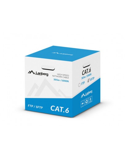 Lanberg LAN cable CAT.6 sftp 305m solid cu grey cp