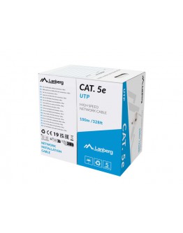 Lanberg LAN cable CAT.5e utp 100m solid cu grey cp