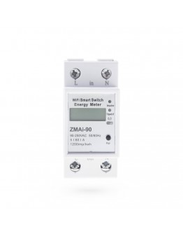 Смарт електромер No brand PST-ZMAi-90, За 35mm DIN, 220V, 60A, Wi-Fi, Tuya Smart, Бял - 91023