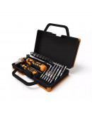 Комплект отвертки, накрайници и вложки Jakemy JM-6123, 31 Части, CR-V, Стомана, Оранжев - 17636