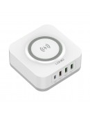 Безжично зарядно устройство LDNIO, 32W, Qi, 1 x Type-C F, 3 x USB F, PD, QC, PPS, Бял - 40294