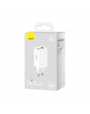 Мрежово зарядно устройство Baseus Super Si, 25W, С PD кабел, Бял - 40417