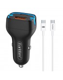 Зарядно устройство за кола Earldom ES-CC2, 1xUSB QC3.0, 1xType-C PD, С PD Type-C кабел, Различни цветове - 40250