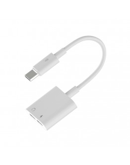 Преходник One Plus NB1248, Type-C към  Type-C F + Type-C F, 0.15m, Бял - 40165