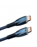 Кабел за данни Baseus Glimmer, Type-C - Type-C, 100W, PD, 1.0m, Син - 40484
