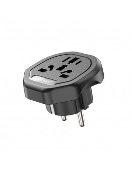 Преходник Earldom ES-SC26, UK/US/AU към EU шуко, 250V, Универсален, Черен - 40523