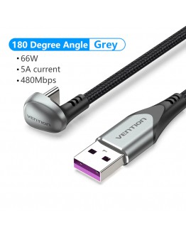 Vention Кабел USB 3.1 Type-C / USB 2.0 AM - 1M Black U-Shaped, Aluminum Alloy 5A - COHHF