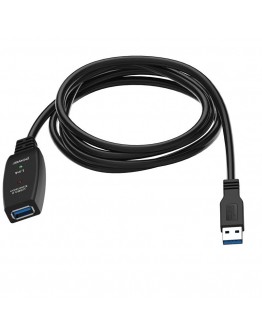 VCom Кабел удължение USB 3.0 AM / AF Active Extension Cable 5M Black - CU827A-5.0m
