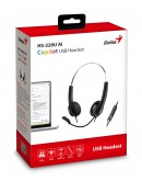 Genius слушалки с микрофон Headset HS-220U - AI, USB-C, Mic, Black