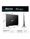 Hisense 43 A6Q, 4K Ultra HD 3840x2160, DLED, DFA, 