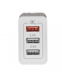 Makki бързо зарядно Fast Charger - QC3.0+2xUSB 30W White - MAKKI-QC30W3