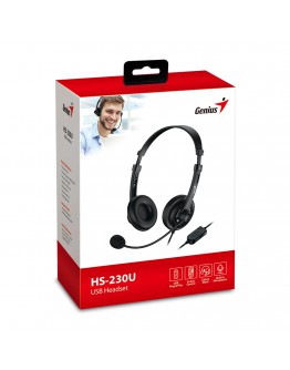 Genius слушалки с микрофон Headset HS-230U - USB, Mic, Black