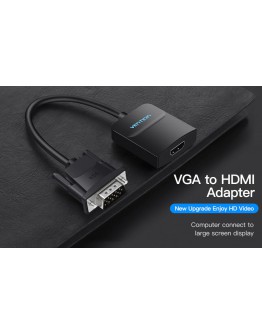 Vention адаптер Adapter VGA to HDMI with sound - Active converter with AUX-in and Micro USB power - ACNBB