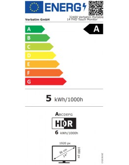 Монитор Verbatim Portable 14 FHD Touch Monitor LIGHT