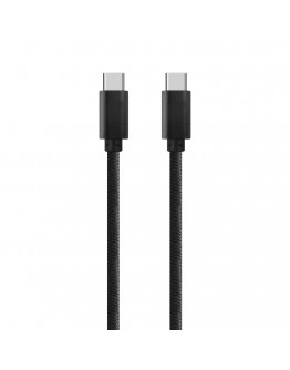 Кабел за данни DeTech, USB Type-C - USB Type-C 2.0, 1.0m, С оплетка, Черен - 14966
