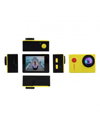 Водоустойчива екшън камера No brand ECM-SJ4000W4B, 12 Mp, Full HD, 140°, Син - 91069