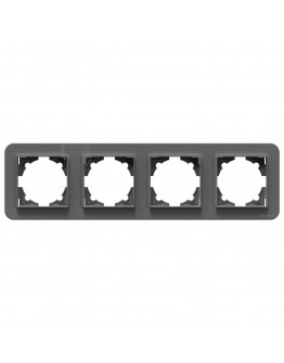 Четворна рамка DeTech DE-9223-84, Хоризонтална, За вграждане, 293x80, Сив - 75071