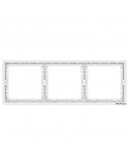 Тройна рамка DeTech DE-9227-83, Хоризонтална, За вграждане, 222x80, Бял - 75117
