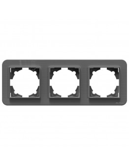 Тройна рамка DeTech DE-9223-83, Хоризонтална, За вграждане, 222x80, Сив - 75070