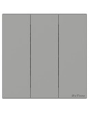 Троен електрически ключ DeTech DE-9225-03, Схема 1, 10А, 250V, За вграждане, IP20, Сив - 75096