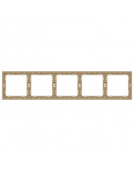 Петорна рамка DeTech DE-9227-85, Хоризонтална, За вграждане, 364x80, Златист - 75133