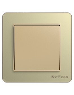Кръстат електрически ключ DeTech DE-6008-33, Схема 7, 10А, 250V, За вграждане, IP20, Златист - 75013