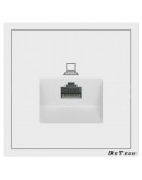 Единична розетка за компютър DeTech DE-9227-61, RJ45, Cat5E, За вграждане, IP20, Бял - 75112