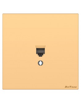 Единична розетка за компютър DeTech DE-9225-61, RJ45, Cat5E, За вграждане, IP20, Златист - 75091