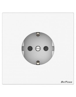 Единичен електрически контакт DeTech DE-9225-42,  Шуко, За вграждане, 16А, 250V, IP20, Бял - 75077