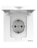 Единичен влагозащитен контакт DeTech DE-9225-45,  Шуко, 16А, 250V, IP40, Бял - 75078