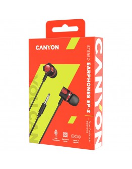 CANYON Stereo earphones with microphone, 1.2M,