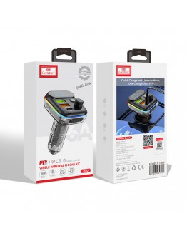 FM Трансмитер Earldom ET-M80, Bluetooth, Micro SD, USB, Type-C, PD, QC, Черен - 17774