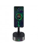 Тонколона със стойка за телефон Kisonli M5, Bluetooth, Безжично зареждане, FM, AUX, RGB, Различни цветове - 22275