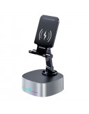 Тонколона със стойка за телефон Kisonli M5, Bluetooth, Безжично зареждане, FM, AUX, RGB, Различни цветове - 22275