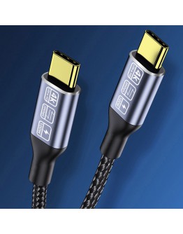 Кабел DeTech, Type-C - Type-C, 100W, 4K, 20GB/s, PD, 1.0m, Черен - 18382