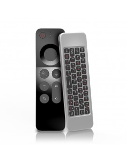 Универсално дистанционно No brand W3, Air mouse, USB 2.4GHz, Микрофон, IR програмируемо, Черен - 13047