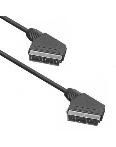 Кабел DeTech, SCART - SCART, 1.0m, Черен - 18021