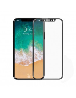 Стъклен протектор за целия дисплей No brand, за iPhone X / XS / 11 Pro, 5D, 0.3 mm, Черен - 52373