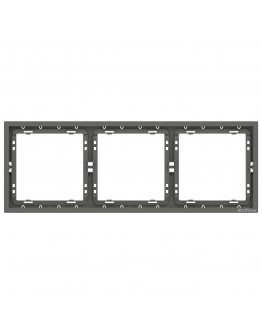 Тройна рамка DeTech DE-9227-83, Хоризонтална, Мат, За вграждане, 222x80, Сив - 75146