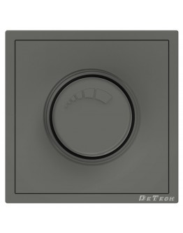 Електрически ключ димер DeTech DE-9227-71, 200W, С рамка, Мат, За вграждане, IP20, Сив - 75143
