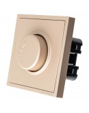 Електрически ключ димер DeTech DE-9227-71, 200W, С рамка, Мат, За вграждане, IP20, Златист - 75128