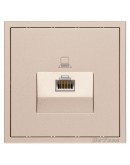 Единична розетка за компютър DeTech DE-9227-61, RJ45, Cat5E, Мат, За вграждане, IP20, Златист - 75126