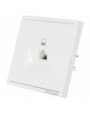 Единична розетка за компютър DeTech DE-9227-61, RJ45, Cat5E, Мат, За вграждане, IP20, Бял - 75112