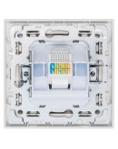 Единична розетка за компютър DeTech DE-9227-61, RJ45, Cat5E, Мат, За вграждане, IP20, Бял - 75112